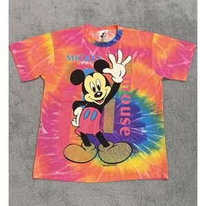 Vintage Disney Mickey Mouse Single Stitch T-Shirt Tie Dye Size Small Made in USA